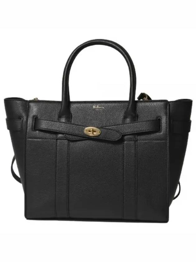 Small Classic Grain Zipper Tote Bag Black - MULBERRY - BALAAN 2