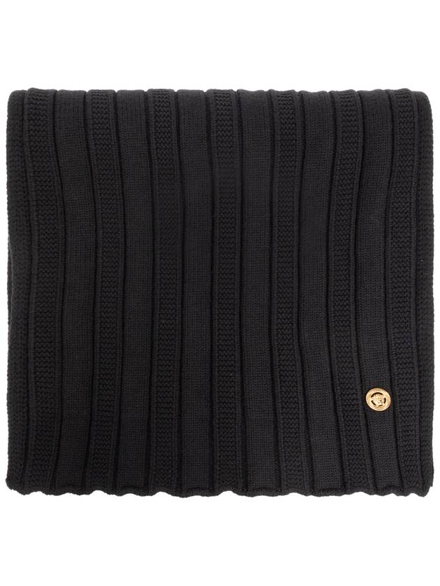 Medusa Ribbed Knit Muffler Black - VERSACE - BALAAN 2