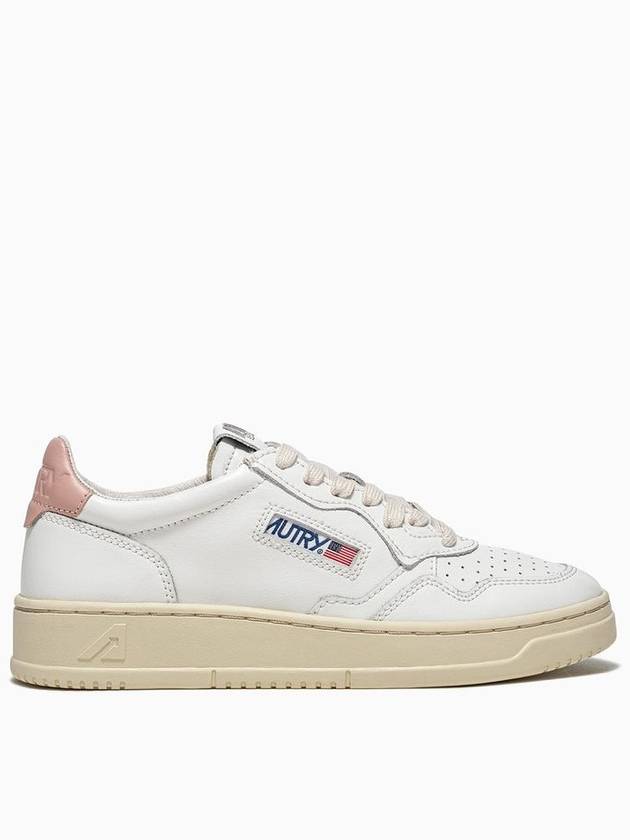 Medalist Pink Tab Leather Low Top Sneakers White - AUTRY - BALAAN 2