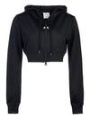 Women's Crop Interlock Hooded Zip-up Black - COURREGES - BALAAN 2