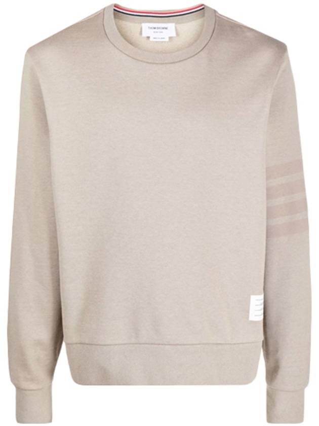 Classic Loopback Tonal 4 Bar Crewneck Knit Top Beige - THOM BROWNE - BALAAN 2