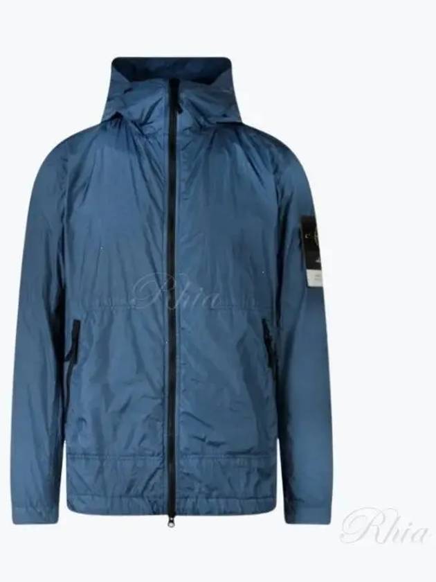 Men's Wappen Patch Nylon Hooded Jacket Blue - STONE ISLAND - BALAAN 2