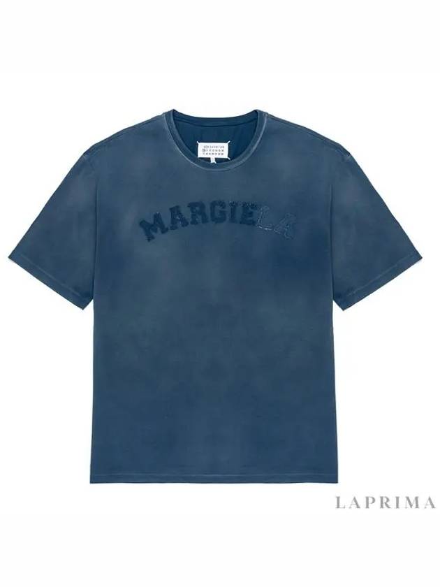 Logo Heavy Jersey Short Sleeve T-Shirt Blue - MAISON MARGIELA - BALAAN 5