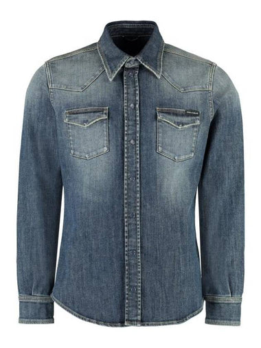 Long Sleeve Shirt G5JC8DG8GW9 S9001 Denim - DOLCE&GABBANA - BALAAN 1