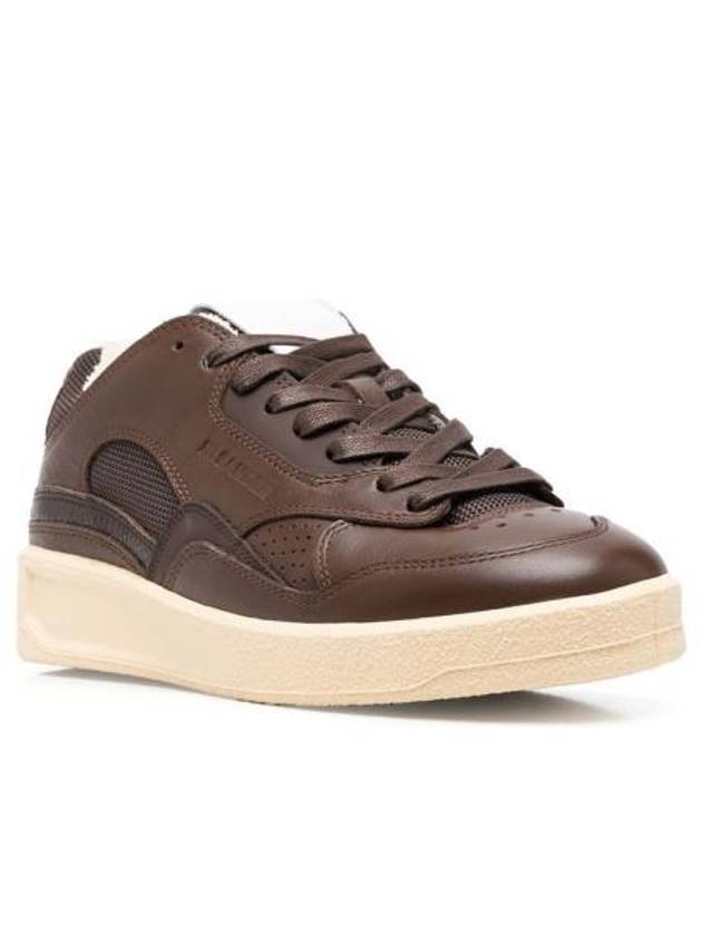 Basket Leather Low Top Sneakers Brown - JIL SANDER - BALAAN 4