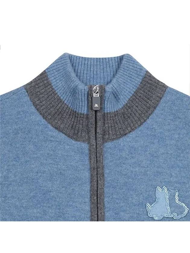 Women s Out Pocket Knit Cardigan 2814LXKW BLUE - BLACK&WHITE - BALAAN 4