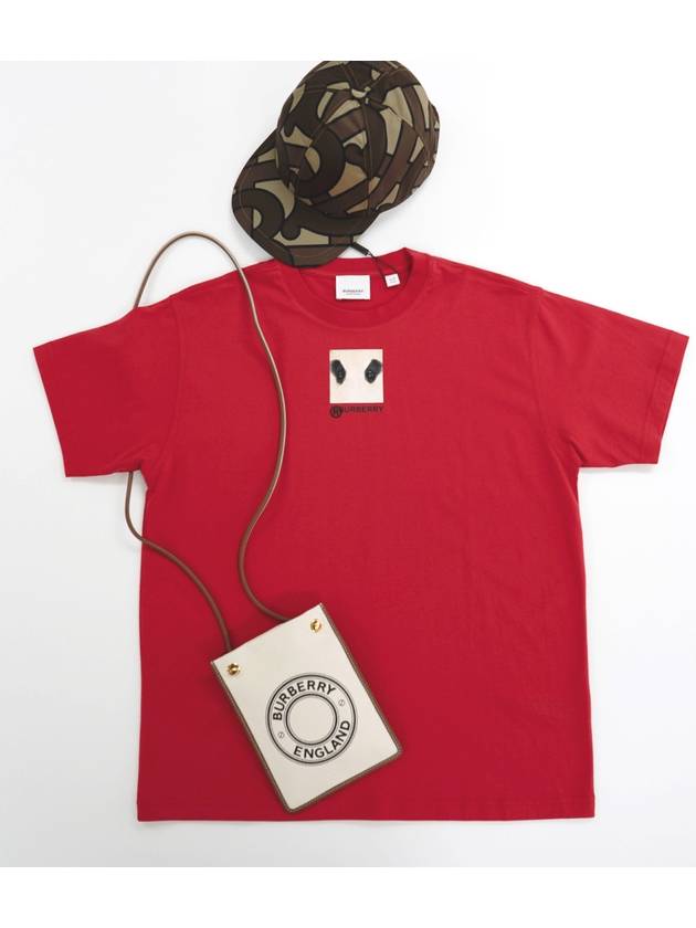 Photo Print Oversized Short Sleeve T-Shirt Red - BURBERRY - BALAAN 2