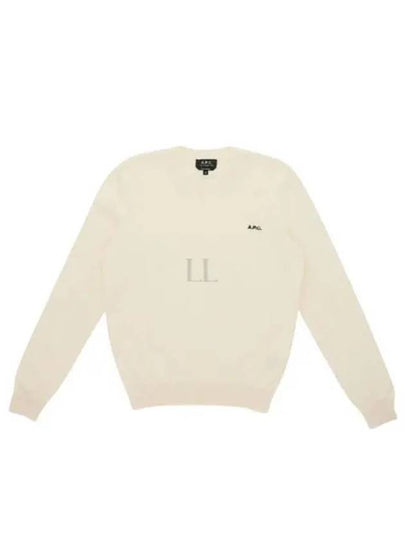 Embroidered Logo Knit Top Ecru - A.P.C. - BALAAN 2