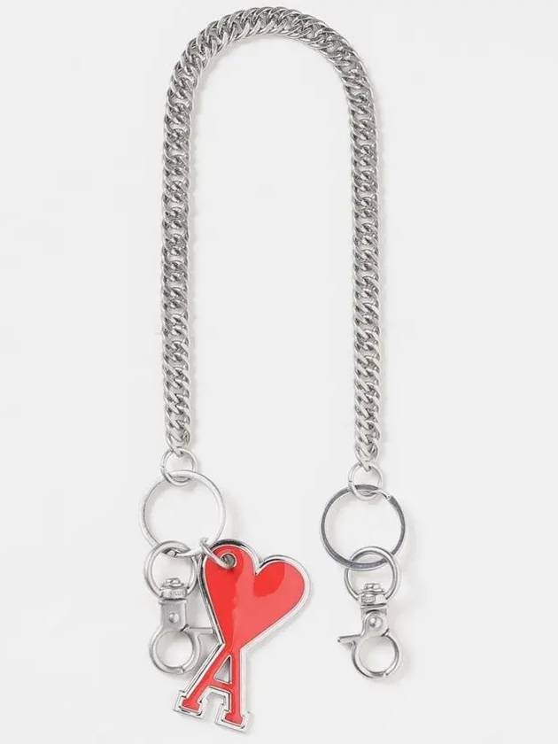 Logo Charm Chain Keyring Red - AMI - BALAAN 2