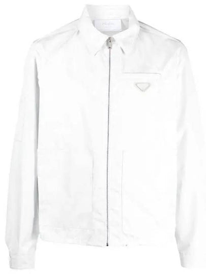 Triangle Logo Re-Nylon Zip Up Jacket White - PRADA - BALAAN 2