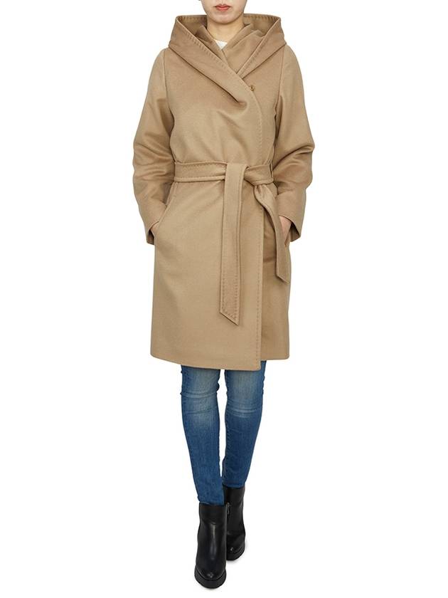 Newmang Hooded Single Coat Beige - MAX MARA - BALAAN 6