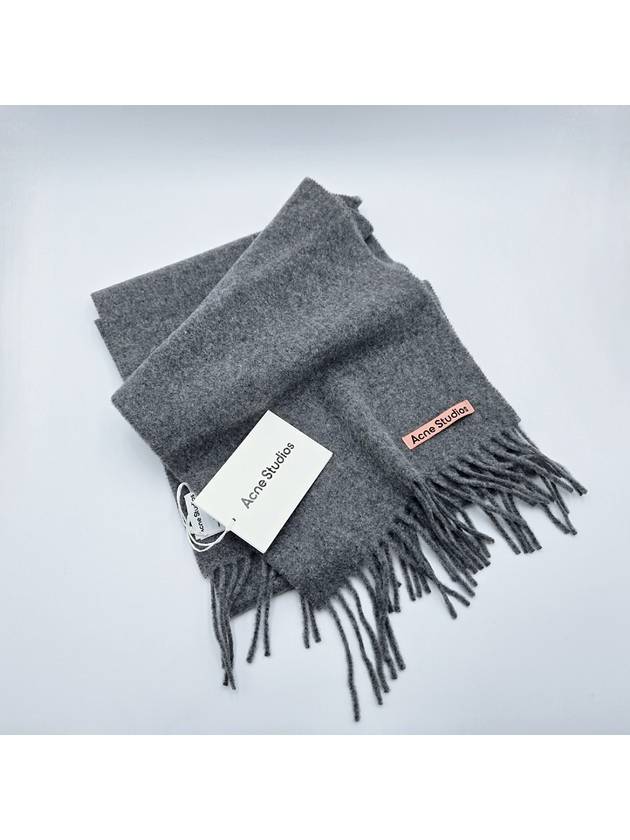 Wool Fringe Muffler Grey Melange - ACNE STUDIOS - BALAAN 3