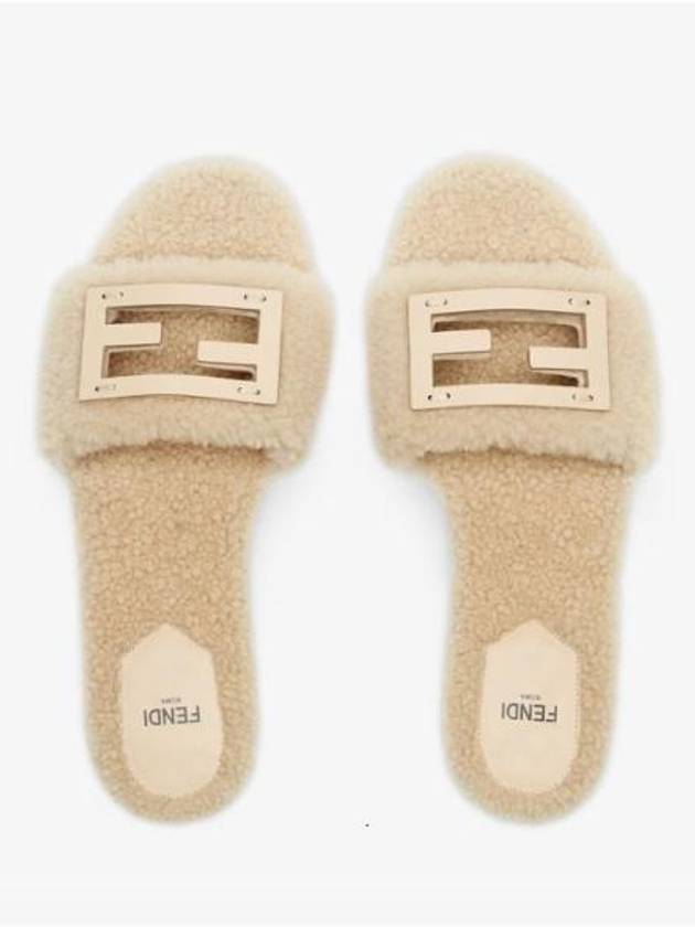 Baguette Leather Slide Slippers Ivory - FENDI - BALAAN 3