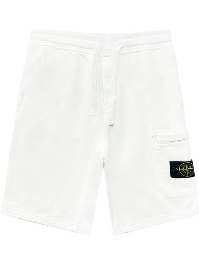 Cotton Fleece Cargo Bermuda Shorts White - STONE ISLAND - BALAAN 2