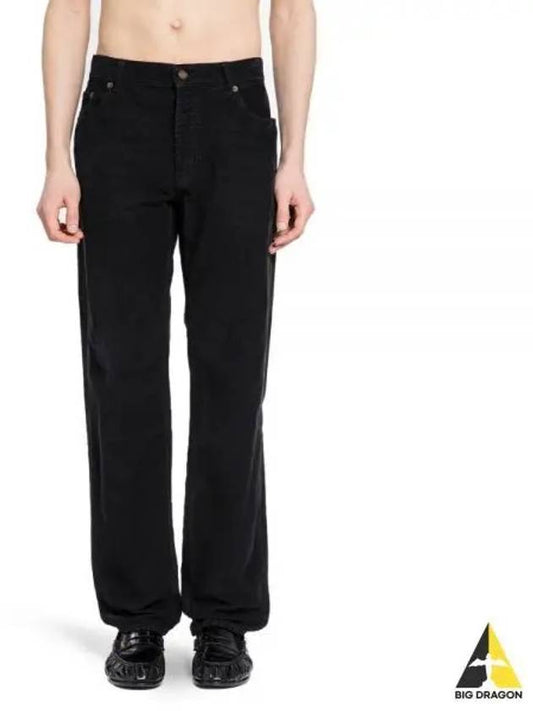 Corduroy Straight Leg Jeans Black - SAINT LAURENT - BALAAN 2