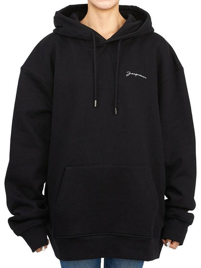 Le Brode Logo Cotton Hoodie Black - JACQUEMUS - BALAAN 2