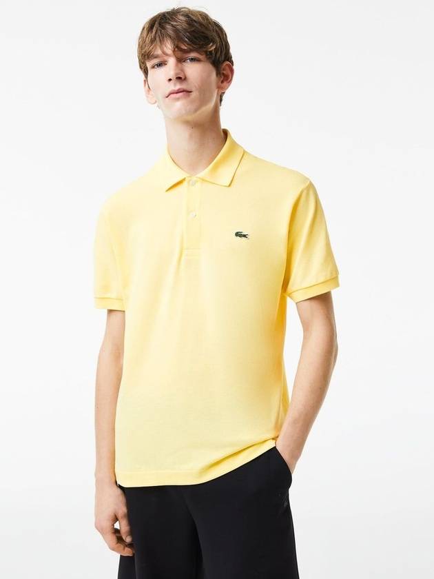 Men's Logo Classic Fit Cotton Short Sleeve Polo Shirt Yellow - LACOSTE - BALAAN 2