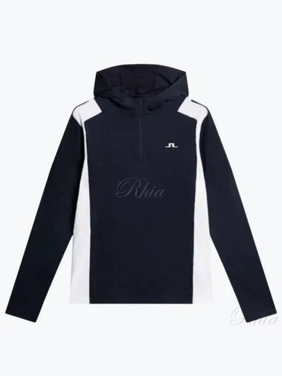 Lucas Quarter Zip Hooded Long Sleeve T-Shirt Navy - J.LINDEBERG - BALAAN 2