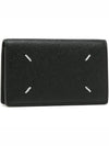 Stitched Leather Card Wallet Black - MAISON MARGIELA - BALAAN 2