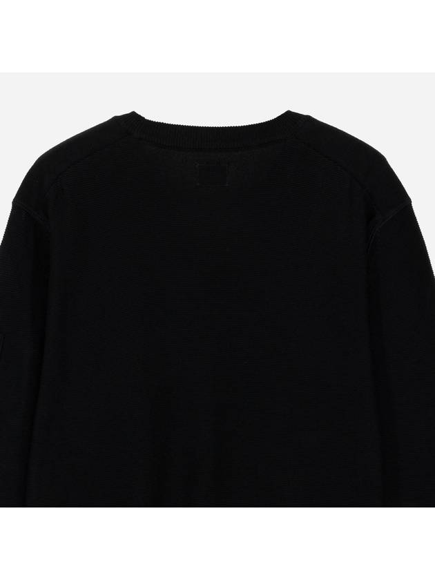 Lens Detail Crew Neck Knit Top Black - CP COMPANY - BALAAN 6