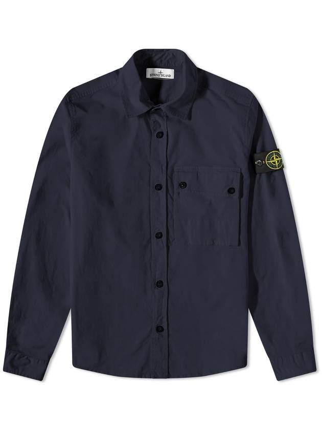 Men's Wappen Patch Long Sleeve Shirt Navy - STONE ISLAND - BALAAN 1