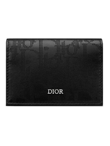 Oblique Punching Business Card Wallet Black - DIOR - BALAAN 1