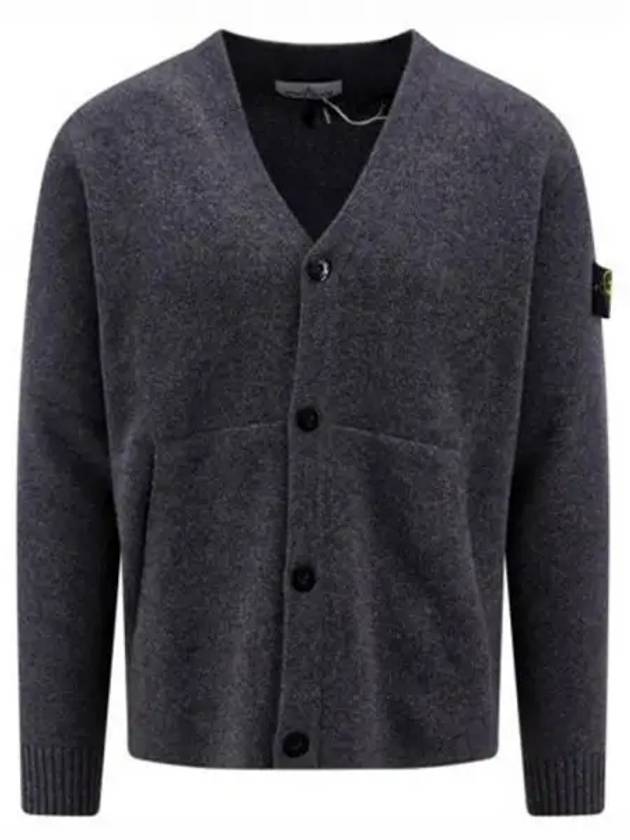 Men's Wappen Patch Button Cardigan Grey - STONE ISLAND - BALAAN 2