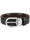 Men's Buckle 30mm Reversible Leather Belt Black Brown - MONTBLANC - BALAAN 2