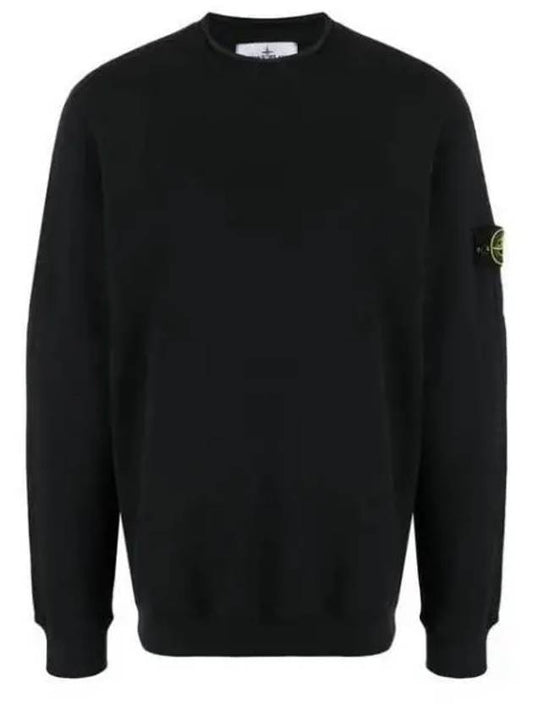 Stretch Cotton Fleece Mock Turtleneck Sweatshirt Black - STONE ISLAND - BALAAN 1