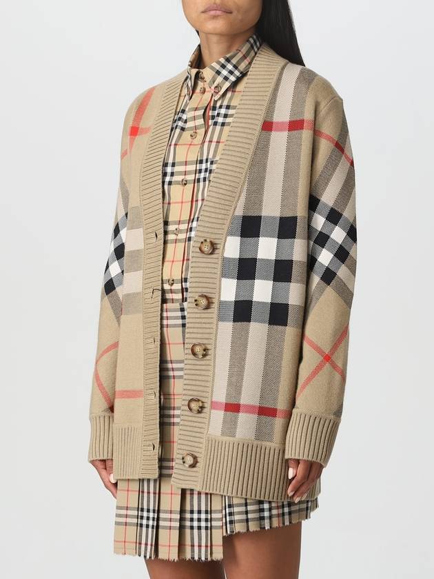 Check Technical Wool Jacquard Cardigan Archive Beige - BURBERRY - BALAAN 4