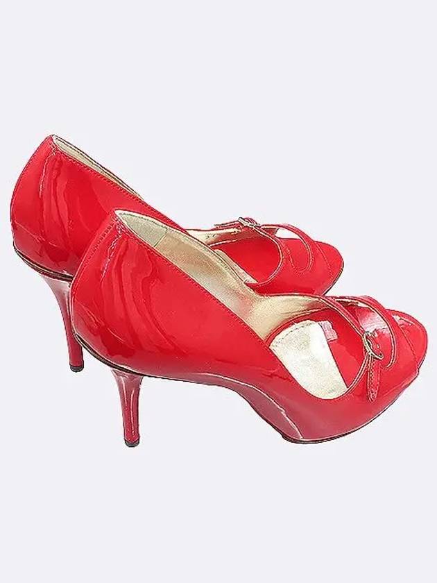 7592 Red color enamel open toe pumps women s shoes 245MM - DOLCE&GABBANA - BALAAN 6