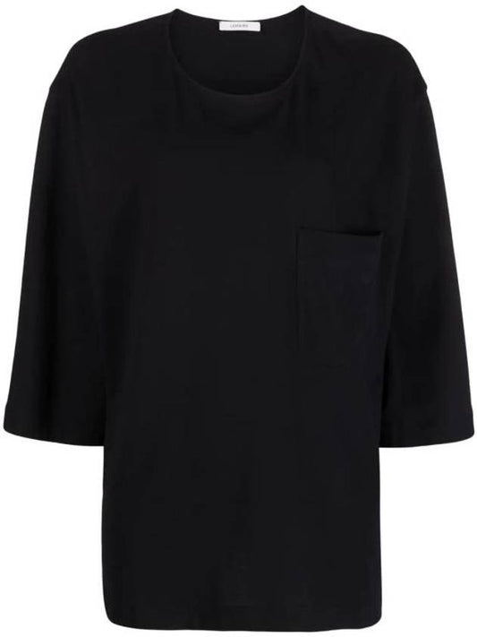 Boxy Short Sleeve T-Shirt Black - LEMAIRE - BALAAN 1