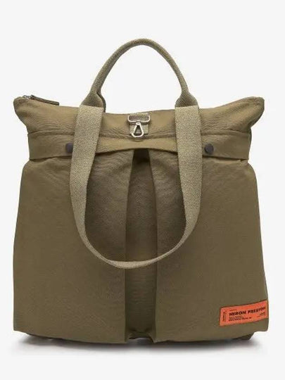 Logo Patch Canvas Tote Bag Dark Olive - HERON PRESTON - BALAAN 2