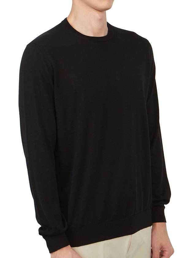 Men's Crew Neck Cotton Knit Top Black - DRUMOHR - BALAAN 4