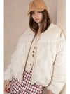 Women's Rib Collar Circle Quilted Short Puffer Padding Ivory - REAL ME ANOTHER ME - BALAAN 1