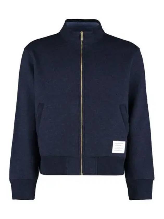 Funnel Neck Zip-Up Jacket Navy - THOM BROWNE - BALAAN 2