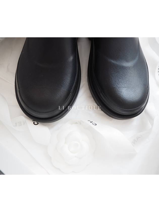 CC Logo Rubber Rain Boots Dark Navy G45838 - CHANEL - BALAAN 8