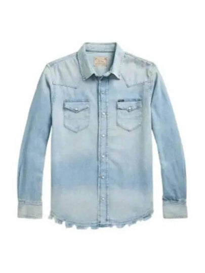 Denim Long Sleeve Shirt Light Blue - POLO RALPH LAUREN - BALAAN 2