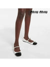 Patent Leather Ballerina Black White - MIU MIU - BALAAN 7