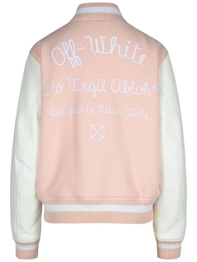 Off-White 'Varsity' Pink Fabric Blend Bomber Jacket - OFF WHITE - BALAAN 3