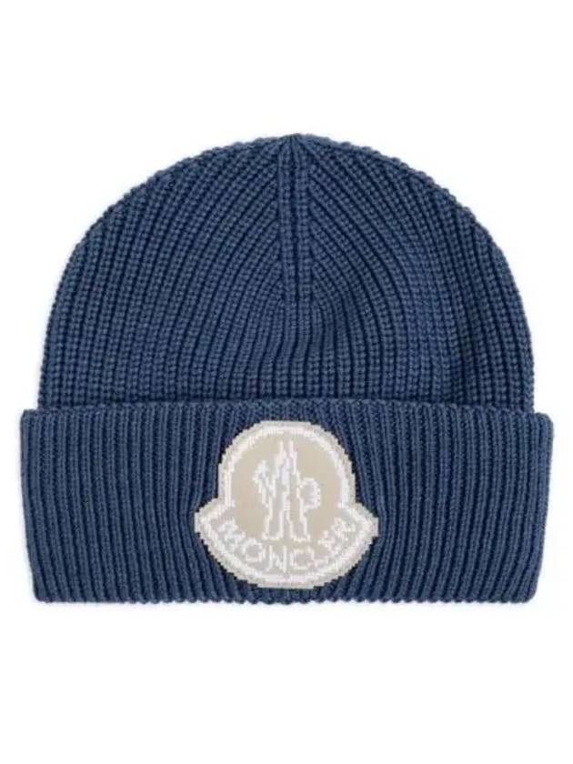 3B00019 M1282 71G Logo Patch Wool Beanie - MONCLER - BALAAN 1