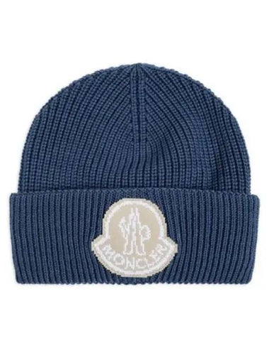 3B00019 M1282 71G Logo Patch Wool Beanie - MONCLER - BALAAN 1