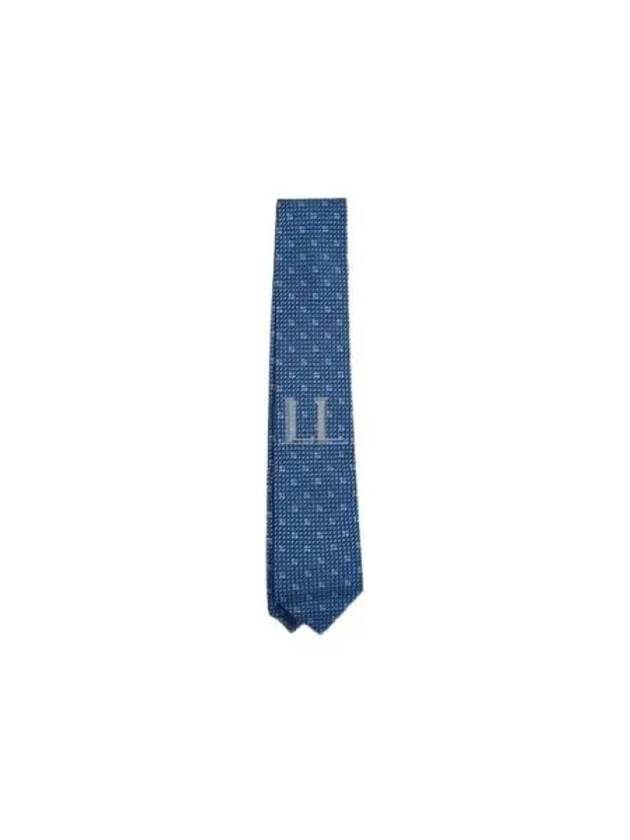 Gancini Print Silk Tie Navy Blue - SALVATORE FERRAGAMO - BALAAN 2