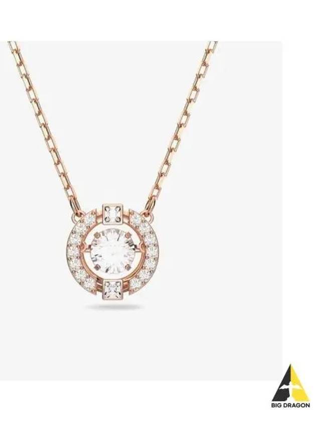 Una Crystal Round Cut Necklace White Rose Gold - SWAROVSKI - BALAAN 2