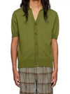 Polo Cashmere Short Sleeve Cardigan Green - VIVIENNE WESTWOOD - BALAAN 3