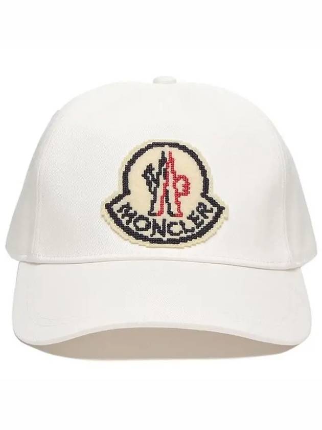 Logo Patch Ball Cap White - MONCLER - BALAAN 2