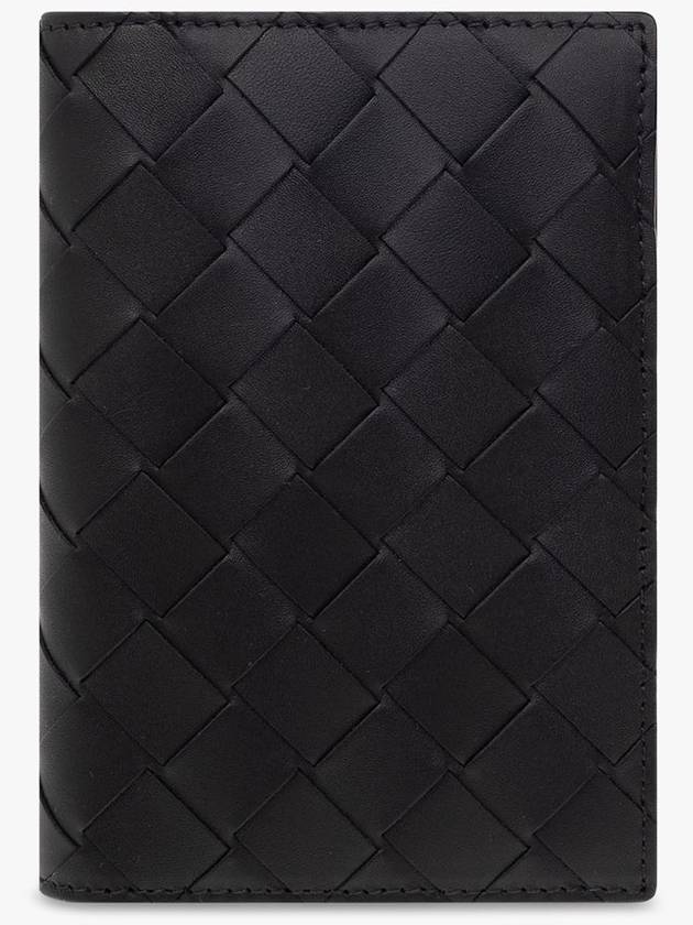 Intrecciato Leather Passport Wallet Black - BOTTEGA VENETA - BALAAN 2