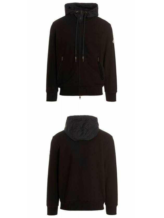 Logo Patch Hooded Zip Up Black - MONCLER - BALAAN 5