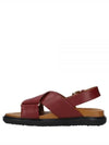 Fussbett Leather Sandals Burgundy - MARNI - BALAAN 2