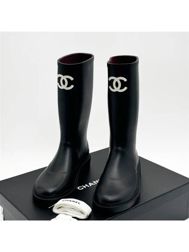 CC Logo Caoutchouc Rain Boots Black - CHANEL - BALAAN 2